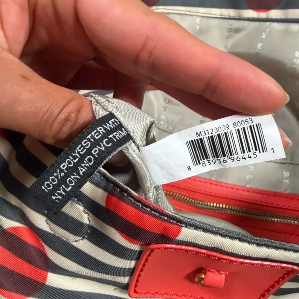 Marc By Marc Jacobs Nylon Striped Natasha Polka Dot Crossed Body Bag